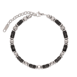 Pulsera de hombre, Acero inoxidable, Howlita artificial