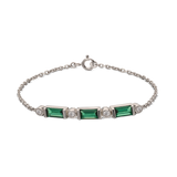 Pulseras Delicadas, Plata 925 bañada en rodio, Zirconia cúbica artificial