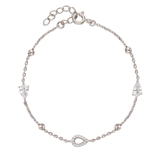 Pulseras Delicadas, Plata 925 bañada en rodio, Zirconia cúbica artificial
