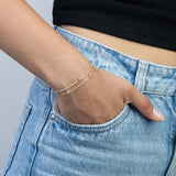 Pulsera a capas, Bañado en oro, Zirconia cúbica artificial