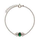 Pulseras Delicadas, Plata 925 bañada en rodio, Zirconia cúbica artificial