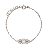 Pulseras Delicadas, Plata 925 bañada en rodio, Zirconia cúbica artificial
