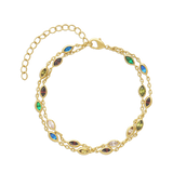 Pulseras Delicadas, Bañado en oro, Zirconia cúbica artificial