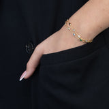 Pulseras Delicadas, Bañado en oro, Zirconia cúbica artificial