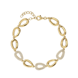 Pulseras Festivas, Bañado en oro, Zirconia cúbica artificial