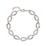 Pulseras Festivas, Plata 925 bañada en rodio, Zirconia cúbica artificial