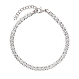 Pulsera de tenis, Plata 925 bañada en rodio, Zirconia cúbica artificial
