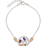 Pulseras Delicadas, Plata 925 bañada en rodio, Zirconia cúbica artificial