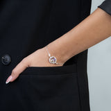 Pulseras Delicadas, Plata 925 bañada en rodio, Zirconia cúbica artificial