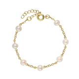 Pulseras Delicadas, Bañado en oro, Perla cultivada