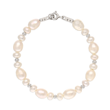 Pulsera de perlas, Plata 925 bañada en rodio, Perla cultivada