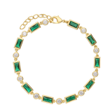 Pulseras Festivas, Bañado en oro, Zirconia cúbica artificial