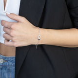 Pulseras Delicadas, Plata 925 bañada en rodio, Zirconia cúbica artificial