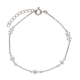 Pulseras Delicadas, Plata 925 bañada en rodio, Zirconia cúbica artificial