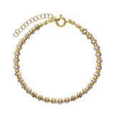 Pulseras Delicadas, plata con baño de rodio y baño de oro, Sin piedra