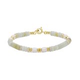Pulseras delicadas, Bañado en oro, Perla cultivada, Amazonita artificial