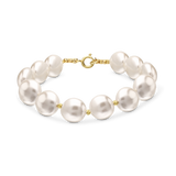 Pulseras Delicadas, Bañado en oro, Madreperla artificial