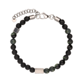 Pulsera de hombre, Acero inoxidable, Ágata artificial, Ónix artificial