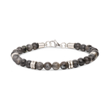 Pulsera de hombre, Acero inoxidable, Labradorita artificial