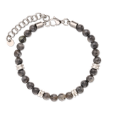 Pulsera de hombre, Acero inoxidable, Labradorita artificial