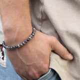 Pulsera de hombre, Acero inoxidable, Labradorita artificial