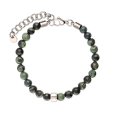Pulsera de hombre, Acero inoxidable, Ágata artificial