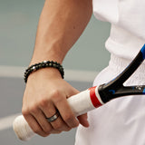 Pulsera de hombre, Acero inoxidable, Ágata artificial