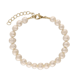 Pulsera de perlas, Bañado en oro, Perla cultivada