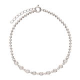 Pulseras Delicadas, Plata 925 bañada en rodio, Zirconia cúbica artificial