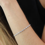 Pulseras Delicadas, Plata 925 bañada en rodio, Zirconia cúbica artificial