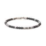 Pulsera de hombre, Acero inoxidable, Hematita artificial