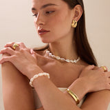 Pulsera de perlas, Plata 925 bañada en rodio, Perla cultivada