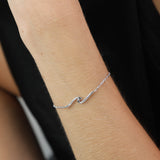 Pulseras Delicadas, Plata 925 bañada en rodio, Sin piedra