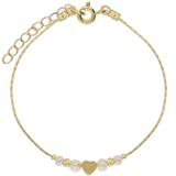 Pulseras Delicadas, Bañado en oro, Perla cultivada