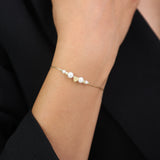 Pulseras Delicadas, Bañado en oro, Perla cultivada