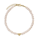 Pulsera de perlas, Bañado en oro, Perla cultivada