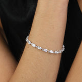 Pulseras Festivas, Plata 925 bañada en rodio, Zirconia cúbica artificial