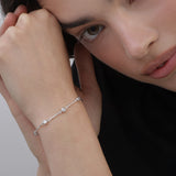 Pulseras Festivas, Plata 925 bañada en rodio, Zirconia cúbica artificial