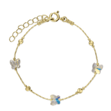 Pulseras Delicadas, Bañado en oro, Vidrio de plomo
