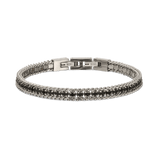 Pulsera de hombre, Acero inoxidable, Zirconia cúbica artificial