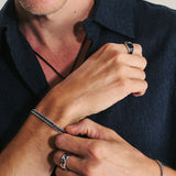 Pulsera de hombre, Acero inoxidable, Zirconia cúbica artificial