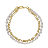 Pulsera de perlas, Bañado en oro, Concha de perla