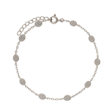 Pulseras Delicadas, Plata 925 bañada en rodio, Zirconia cúbica artificial