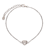 Pulseras Delicadas, Plata 925 bañada en rodio, Zirconia cúbica artificial