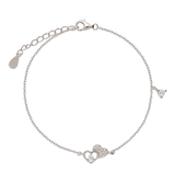 Pulseras Delicadas, Plata 925 bañada en rodio, Zirconia cúbica artificial