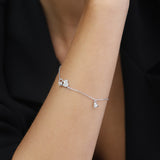 Pulseras Delicadas, Plata 925 bañada en rodio, Zirconia cúbica artificial