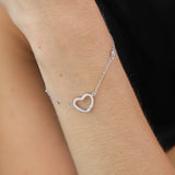 Pulseras Delicadas, Plata 925 bañada en rodio, Zirconia cúbica artificial