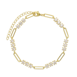 Pulseras Festivas, Bañado en oro, Zirconia cúbica artificial