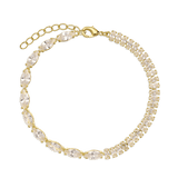 Pulseras Festivas, Bañado en oro, Zirconia cúbica artificial