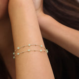Pulsera a capas, Bañado en oro, Vidrio de plomo